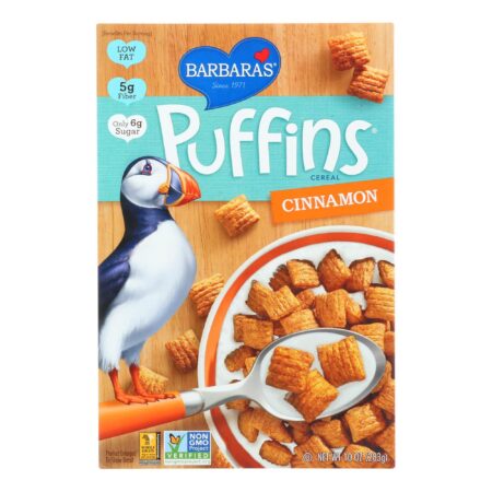 Barbara's Non-Gmo Puffins Cereal Cinnamon 10 Oz